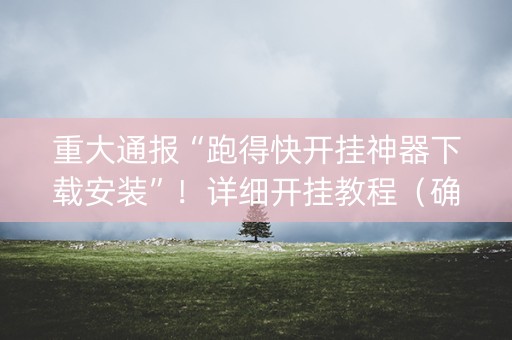 重大通报“跑得快开挂神器下载安装”！详细开挂教程（确实真的有挂)-抖音
