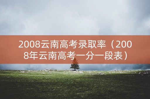 2008云南高考录取率（2008年云南高考一分一段表）