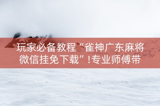 玩家必备教程“雀神广东麻将微信挂免下载”!专业师傅带你一起了解（详细教程）-抖音