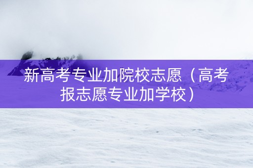 新高考专业加院校志愿（高考报志愿专业加学校）