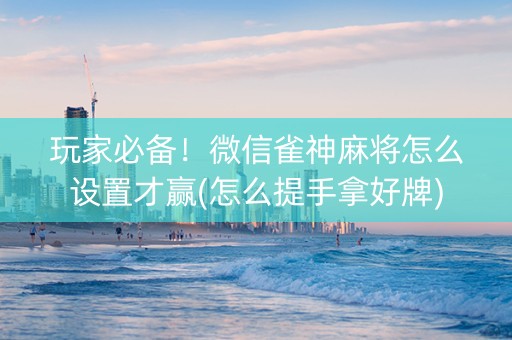 玩家必备！微信雀神麻将怎么设置才赢(怎么提手拿好牌)