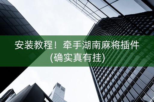 安装教程！牵手湖南麻将插件(确实真有挂)