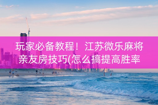 玩家必备教程！江苏微乐麻将亲友房技巧(怎么搞提高胜率)