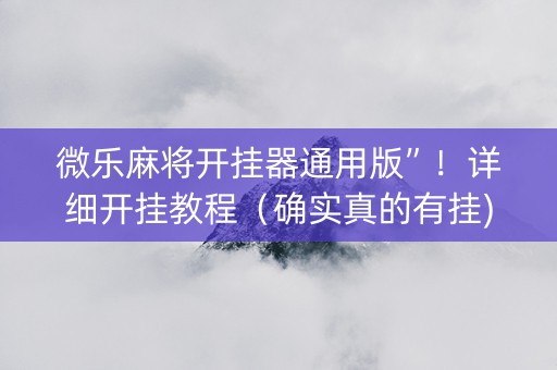 微乐麻将开挂器通用版”！详细开挂教程（确实真的有挂)-抖音