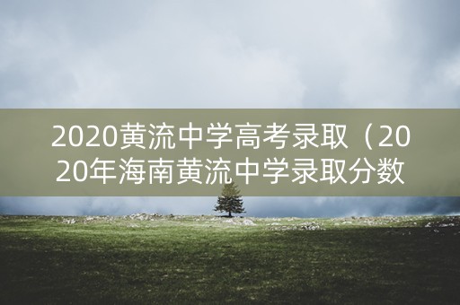 2020黄流中学高考录取（2020年海南黄流中学录取分数线）