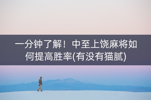 一分钟了解！中至上饶麻将如何提高胜率(有没有猫腻)