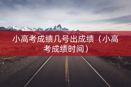 小高考成绩几号出成绩（小高考成绩时间）