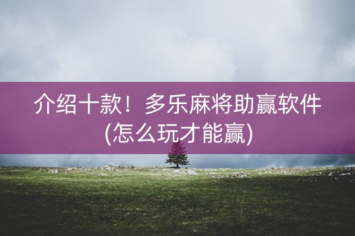 介绍十款！多乐麻将助赢软件(怎么玩才能赢)
