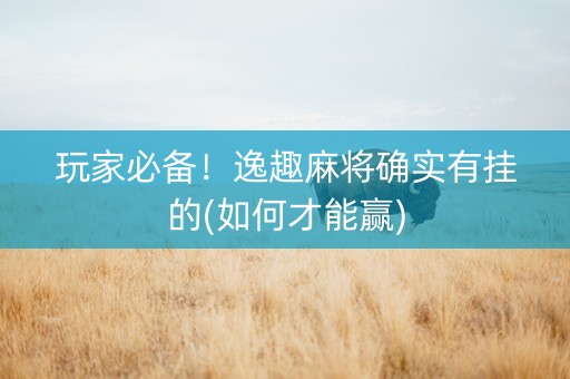 玩家必备！逸趣麻将确实有挂的(如何才能赢)