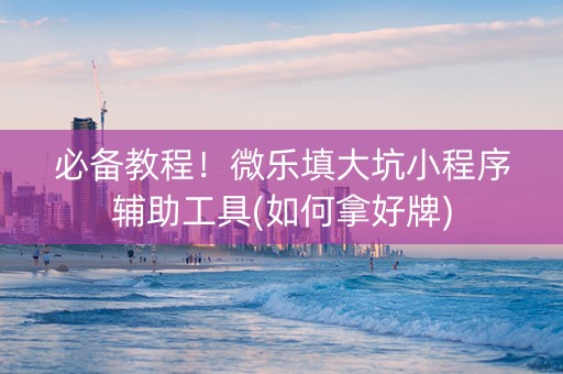 必备教程！微乐填大坑小程序辅助工具(如何拿好牌)