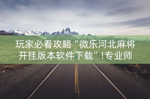 玩家必看攻略“微乐河北麻将开挂版本软件下载”!专业师傅带你一起了解（详细教程）-抖音
