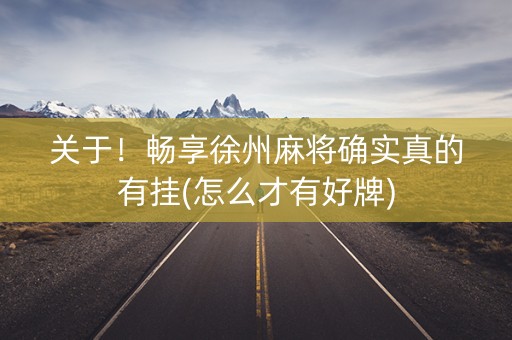 关于！畅享徐州麻将确实真的有挂(怎么才有好牌)