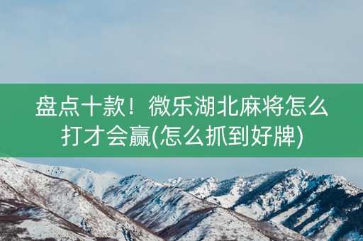 盘点十款！微乐湖北麻将怎么打才会赢(怎么抓到好牌)
