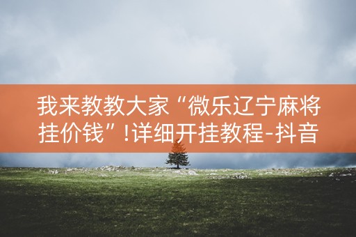 我来教教大家“微乐辽宁麻将挂价钱”!详细开挂教程-抖音