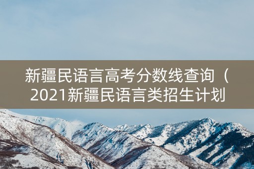 新疆民语言高考分数线查询（2021新疆民语言类招生计划）