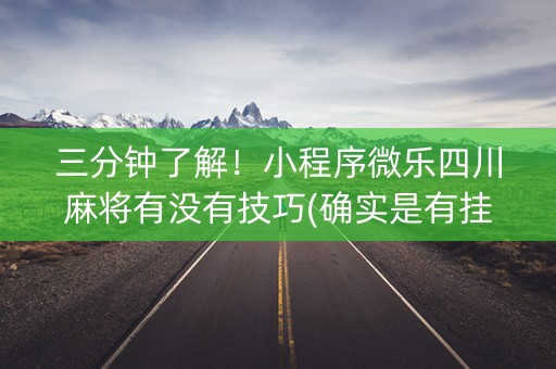 三分钟了解！小程序微乐四川麻将有没有技巧(确实是有挂)