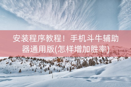安装程序教程！手机斗牛辅助器通用版(怎样增加胜率)