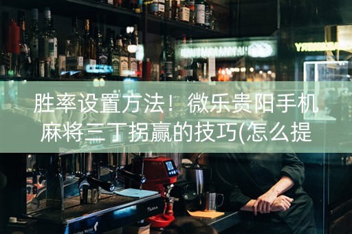 胜率设置方法！微乐贵阳手机麻将三丁拐赢的技巧(怎么提升胜率)