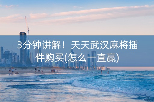 3分钟讲解！天天武汉麻将插件购买(怎么一直赢)