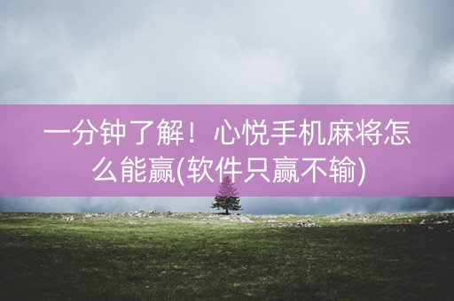 一分钟了解！心悦手机麻将怎么能赢(软件只赢不输)