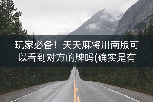 玩家必备！天天麻将川南版可以看到对方的牌吗(确实是有挂的)