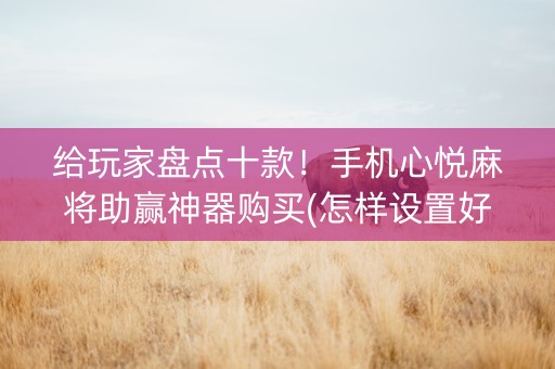 给玩家盘点十款！手机心悦麻将助赢神器购买(怎样设置好牌)