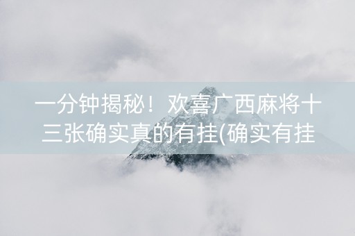 一分钟揭秘！欢喜广西麻将十三张确实真的有挂(确实有挂吗)
