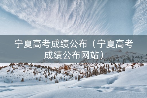 宁夏高考成绩公布（宁夏高考成绩公布网站）