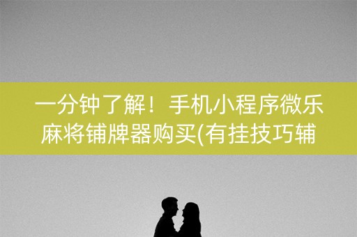一分钟了解！手机小程序微乐麻将铺牌器购买(有挂技巧辅助器)