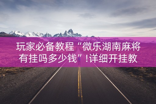 玩家必备教程“微乐湖南麻将有挂吗多少钱”!详细开挂教程-抖音