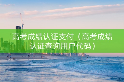 高考成绩认证支付（高考成绩认证查询用户代码）