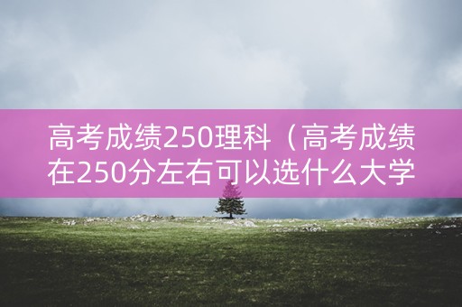 高考成绩250理科（高考成绩在250分左右可以选什么大学）