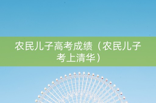 农民儿子高考成绩（农民儿子考上清华）