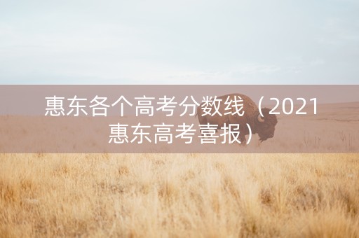 惠东各个高考分数线（2021惠东高考喜报）