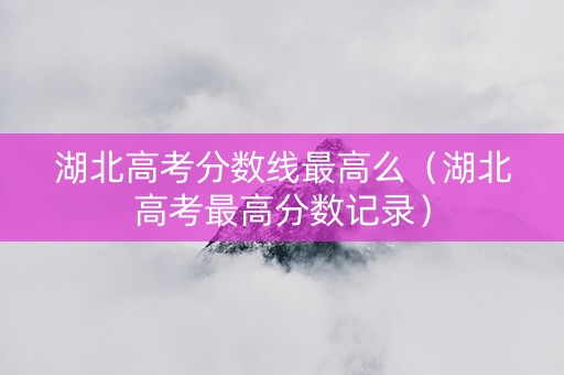 湖北高考分数线最高么（湖北高考最高分数记录）