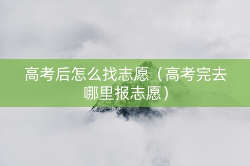 高考后怎么找志愿（高考完去哪里报志愿）