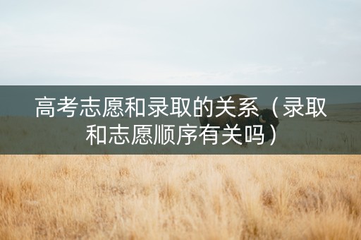 高考志愿和录取的关系（录取和志愿顺序有关吗）