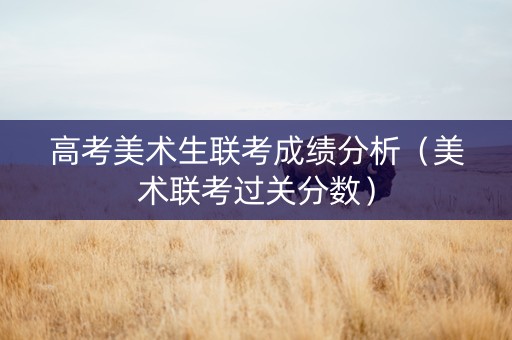 高考美术生联考成绩分析（美术联考过关分数）