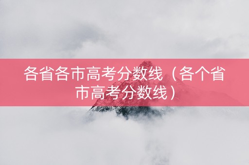各省各市高考分数线（各个省市高考分数线）