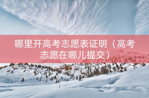 哪里开高考志愿表证明（高考志愿在哪儿提交）
