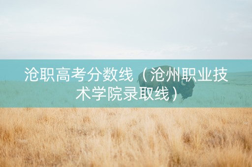 沧职高考分数线（沧州职业技术学院录取线）
