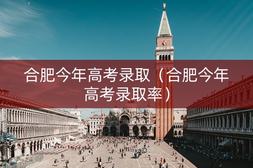 合肥今年高考录取（合肥今年高考录取率）