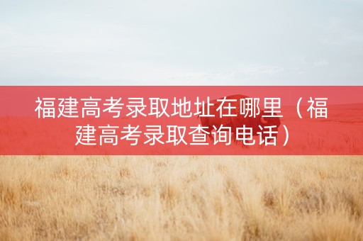 福建高考录取地址在哪里（福建高考录取查询电话）