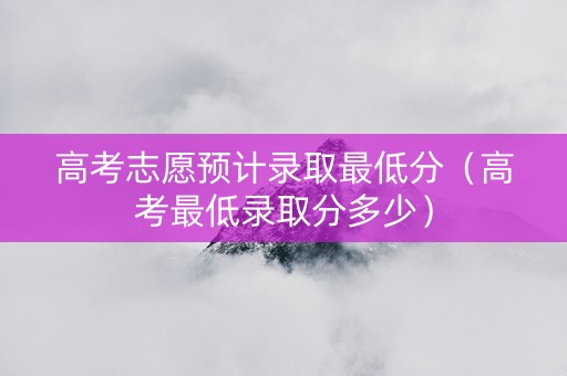 高考志愿预计录取最低分（高考最低录取分多少）