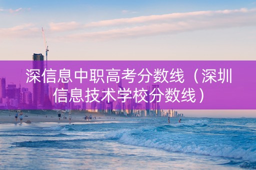 深信息中职高考分数线（深圳信息技术学校分数线）