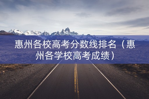 惠州各校高考分数线排名（惠州各学校高考成绩）