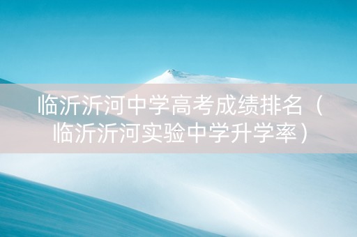临沂沂河中学高考成绩排名（临沂沂河实验中学升学率）
