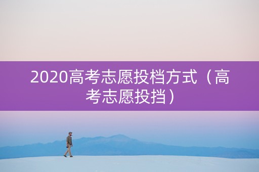 2020高考志愿投档方式（高考志愿投挡）