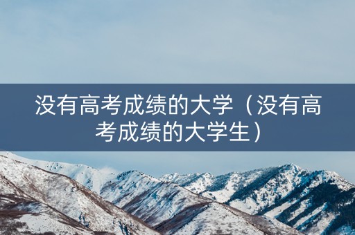 没有高考成绩的大学（没有高考成绩的大学生）