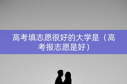 高考填志愿很好的大学是（高考报志愿是好）